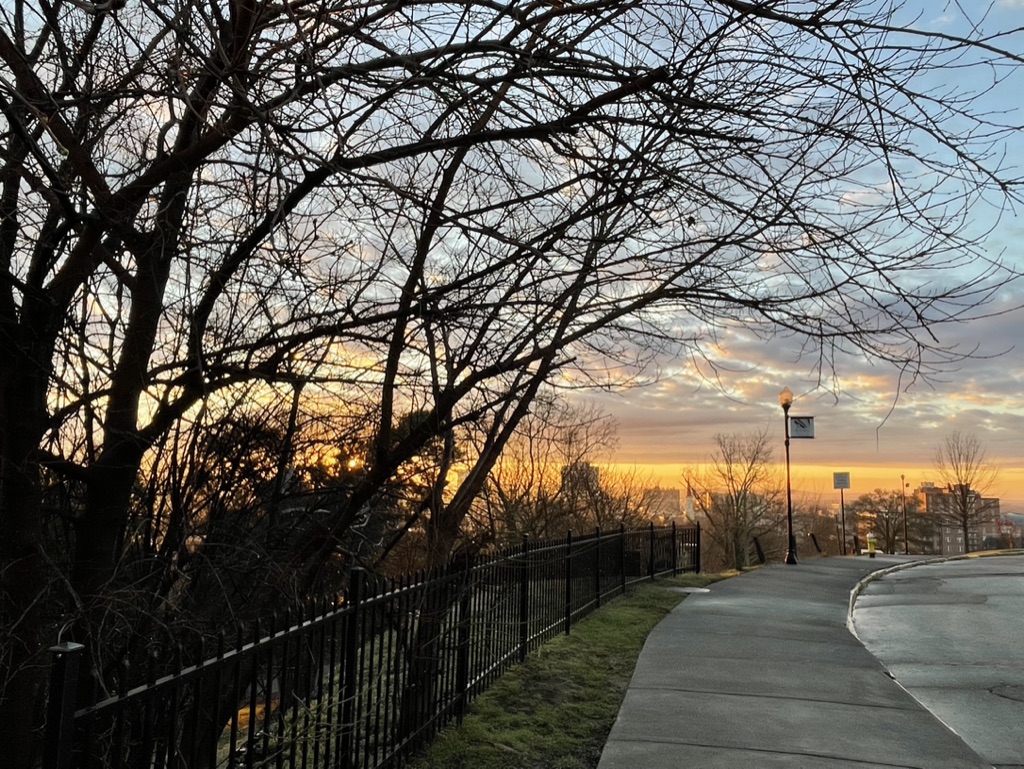 Coleman Hill Park sunset view overlooking downtown Macon