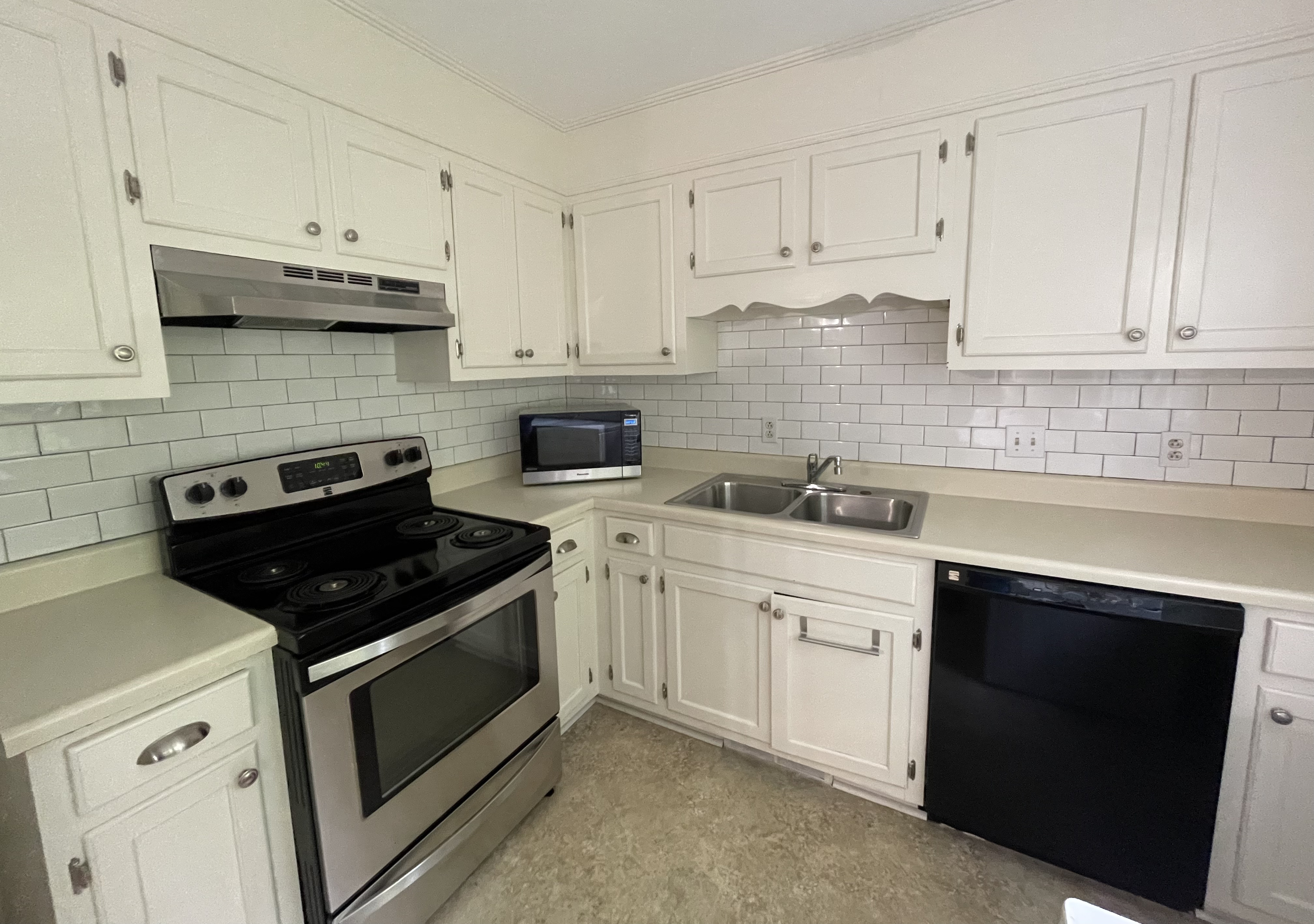 Kitchen looking towards stove